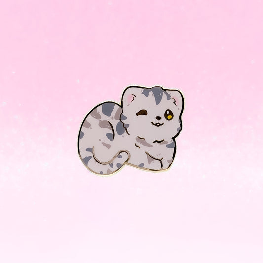 Grey Tabby European Short Hair Cat | Cat Breeds Hard Enamel Pin | Kawaii Birthday Gift | Christmas Present | Miamouz