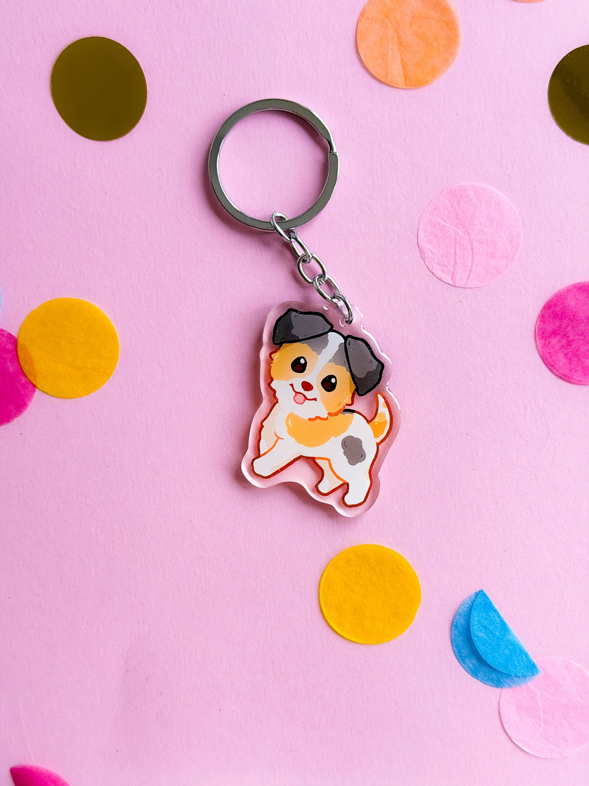 Jack Russell Tricolor Terrier Keychain | Cute Animal | Dog Breed Charm | Birthday Gift | Christmas Present for her | Dog Acrylic Key Chain