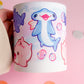 Sharks Handprinted Mug | Purple & Pink Kawaii Shark Mugs | 330ml | Matte