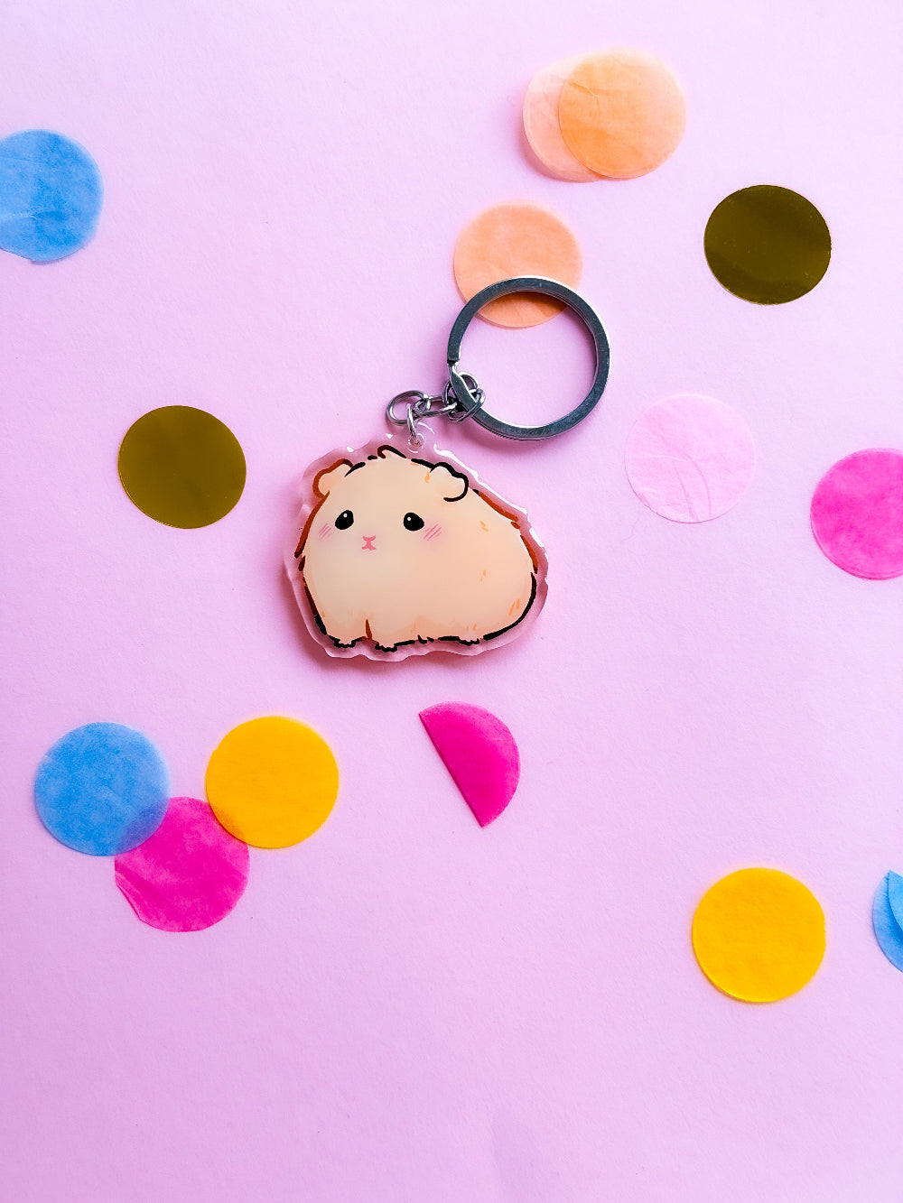 Guinea Pig Keychain | Different Fur Colors | Pet Breed Charm | Birthday Gift | Christmas Present | Acrylic Key Chain