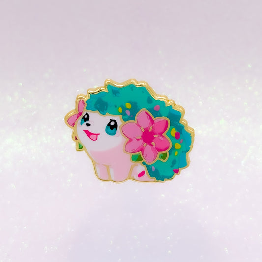 Blooming Hedgehog Shiny | 492 Hard Enamel Pin | Small Monsters Art | Kawaii Aesthetic Birthday Gift | Christmas Present