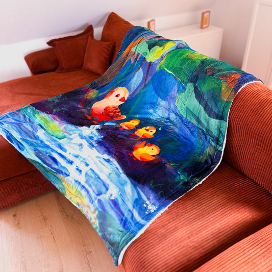 Duckling Adventure | Cozy Fluffy Fleece Blanket | 150cm x 200cm