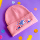 Happy Shark Winter Hat | Powder Pink Warm Beanie | Kawaii Aesthetic Birthday Gift for Her | Christmas Present for Him | Miamouz
