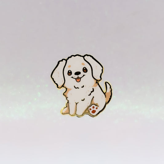 Golden Retriever White | Dog Breeds Hard Enamel Pin | Kawaii Birthday Gift | Christmas Present | Miamouz
