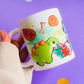 Dinosaurs Handprinted Mug | Green & Blue Kawaii Dino Mugs | 330ml | Matte
