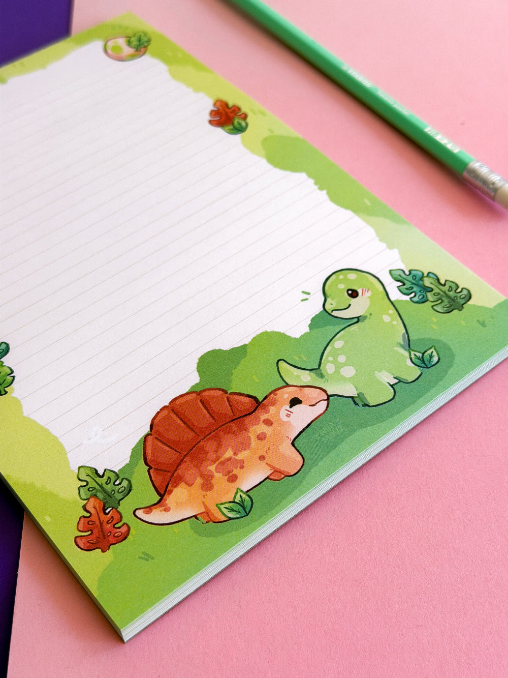Dinosaur Adventure Notepad | A5 | Whimsical Stationery | Lined Notes | Birthday Gift