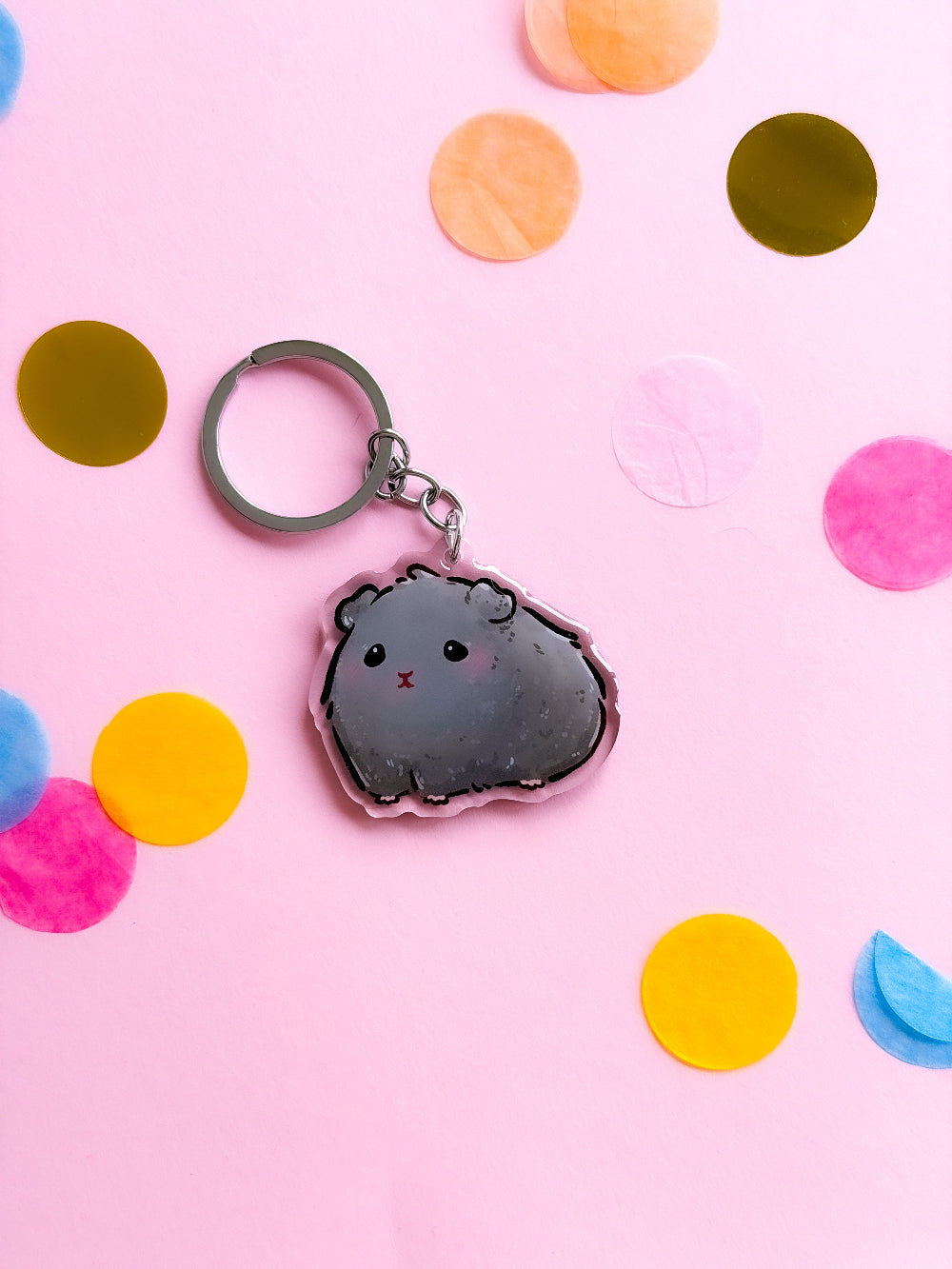 Guinea Pig Keychain | Different Fur Colors | Pet Breed Charm | Birthday Gift | Christmas Present | Acrylic Key Chain