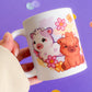 Cows Handprinted Mug | Pink & Yellow Kawaii Highland Cow Mugs | 330ml | Matte