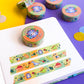 Paleo Pals Washi Tape | 10m x 15mm Roll | Artist Masking Tape | Decorative Planner Tape | Kawaii Calendar Journal Stationery