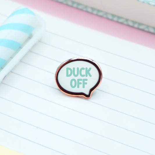 Duck Off Speech Bubble Mini Enamel Pin | Tiny Board Filler Hard Enamel Pin | Kawaii Art | Kawaii Aesthetic Birthday Gift | Christmas Present (Kopie)