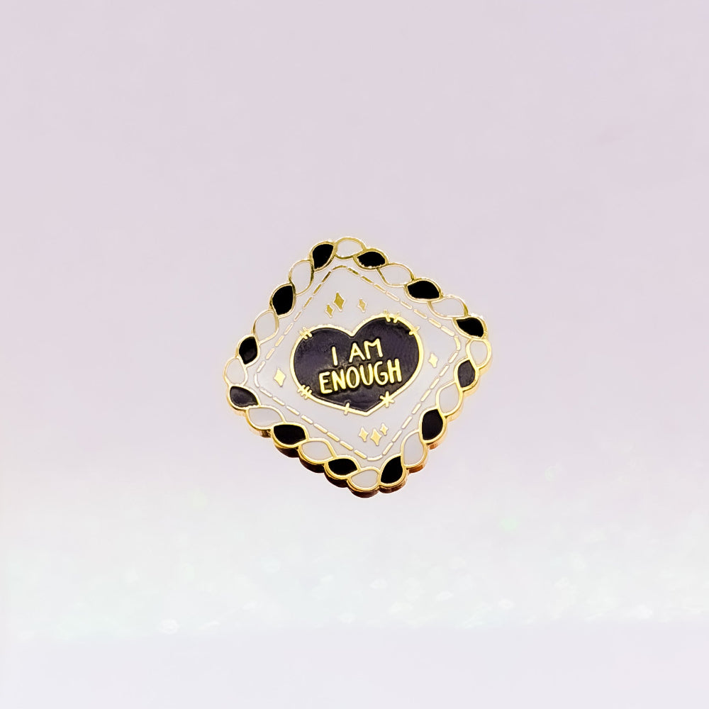 I Am Enough | Self Care Badge | Self Love Hard Enamel Pin Badge | Kawaii Aesthetic Birthday Gift | Christmas Present