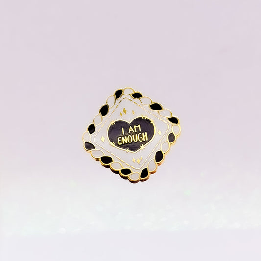 I Am Enough | Self Care Badge | Self Love Hard Enamel Pin Badge | Kawaii Aesthetic Birthday Gift | Christmas Present