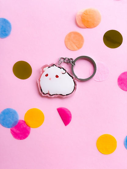 Guinea Pig Keychain | Different Fur Colors | Pet Breed Charm | Birthday Gift | Christmas Present | Acrylic Key Chain