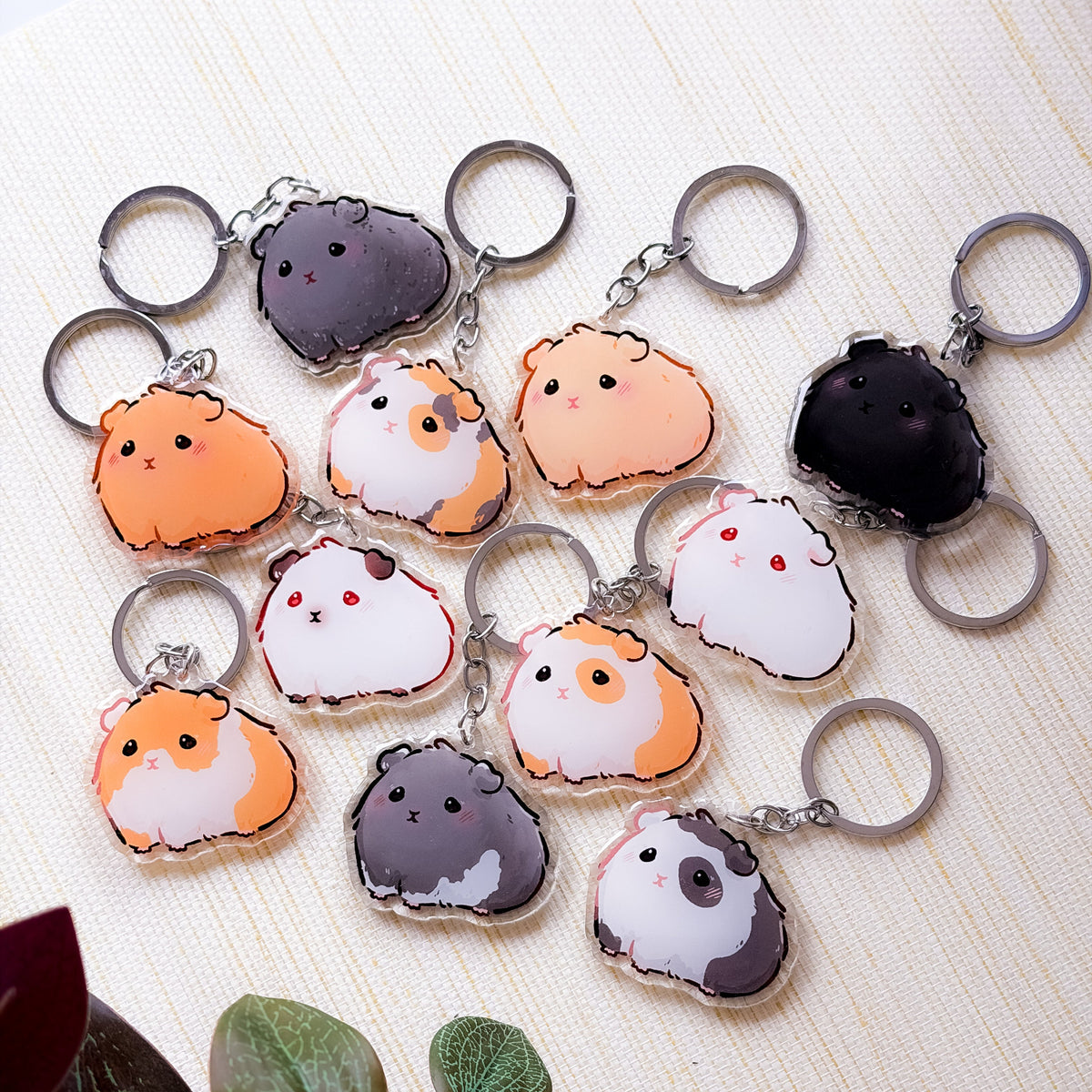 Guinea Pig Keychain | Different Fur Colors | Pet Breed Charm | Birthday Gift | Christmas Present | Acrylic Key Chain