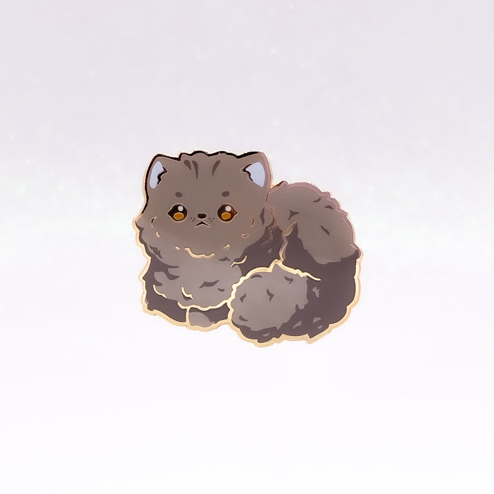 Persian Cat Light Grey | Cat Breeds Hard Enamel Pin | Kawaii Birthday Gift | Christmas Present | Miamouz