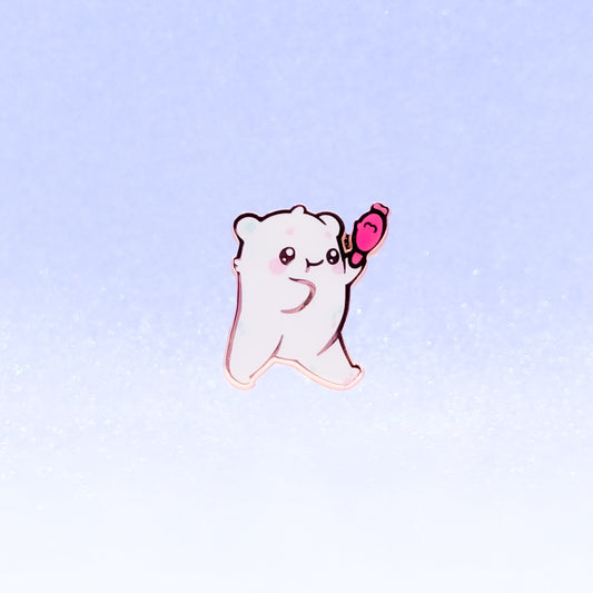 Ice Cream Bear Enamel Pin | Cute Ice Bear Hard Enamel Pin | Cute Art | Kawaii Aesthetic Birthday Gift | Christmas Present