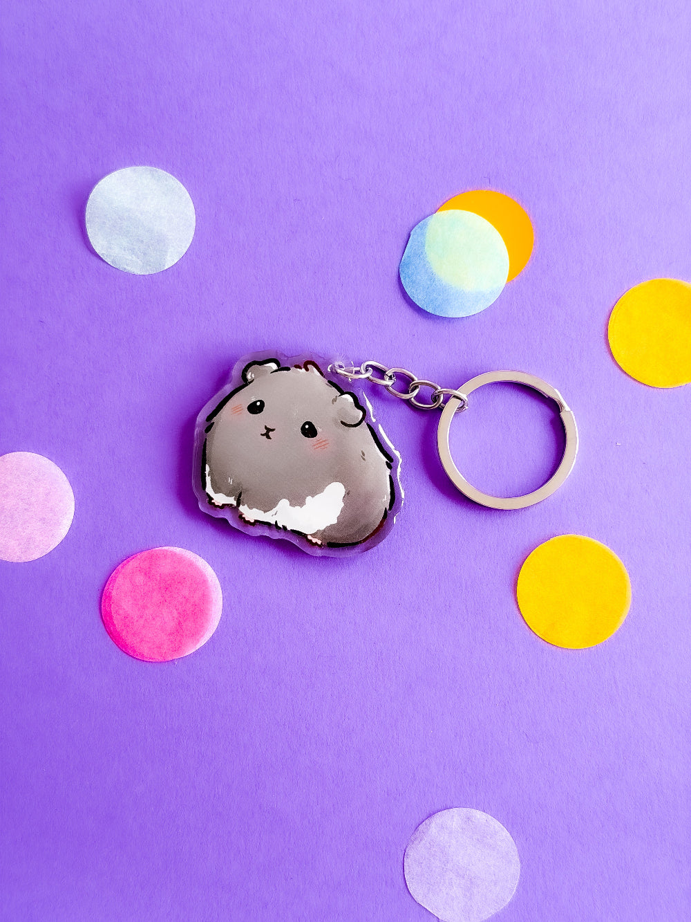 Guinea Pig Keychain | Different Fur Colors | Pet Breed Charm | Birthday Gift | Christmas Present | Acrylic Key Chain