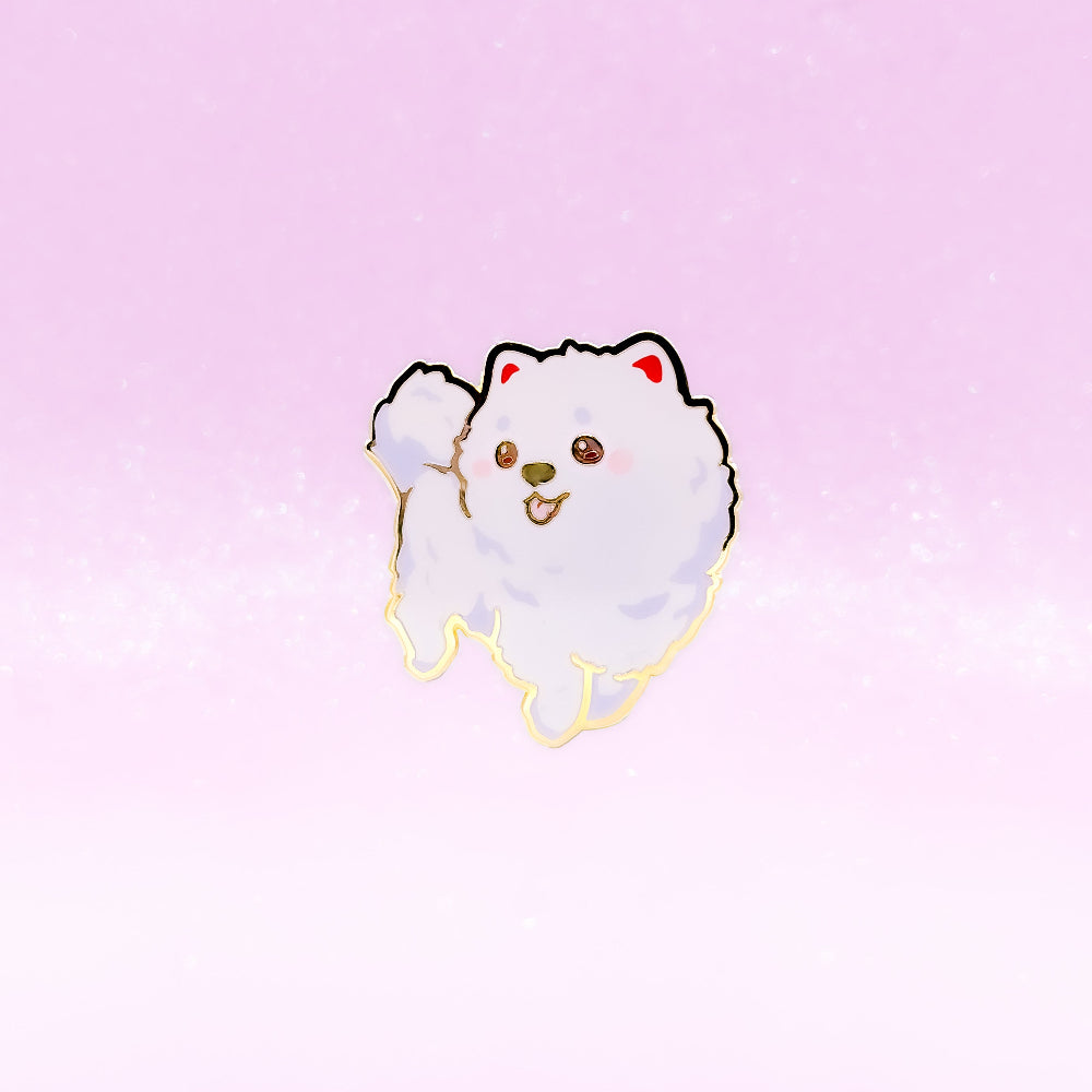 Samoyed Spitz White | Dog Breeds Hard Enamel Pin | Kawaii Birthday Gift | Christmas Present | Miamouz