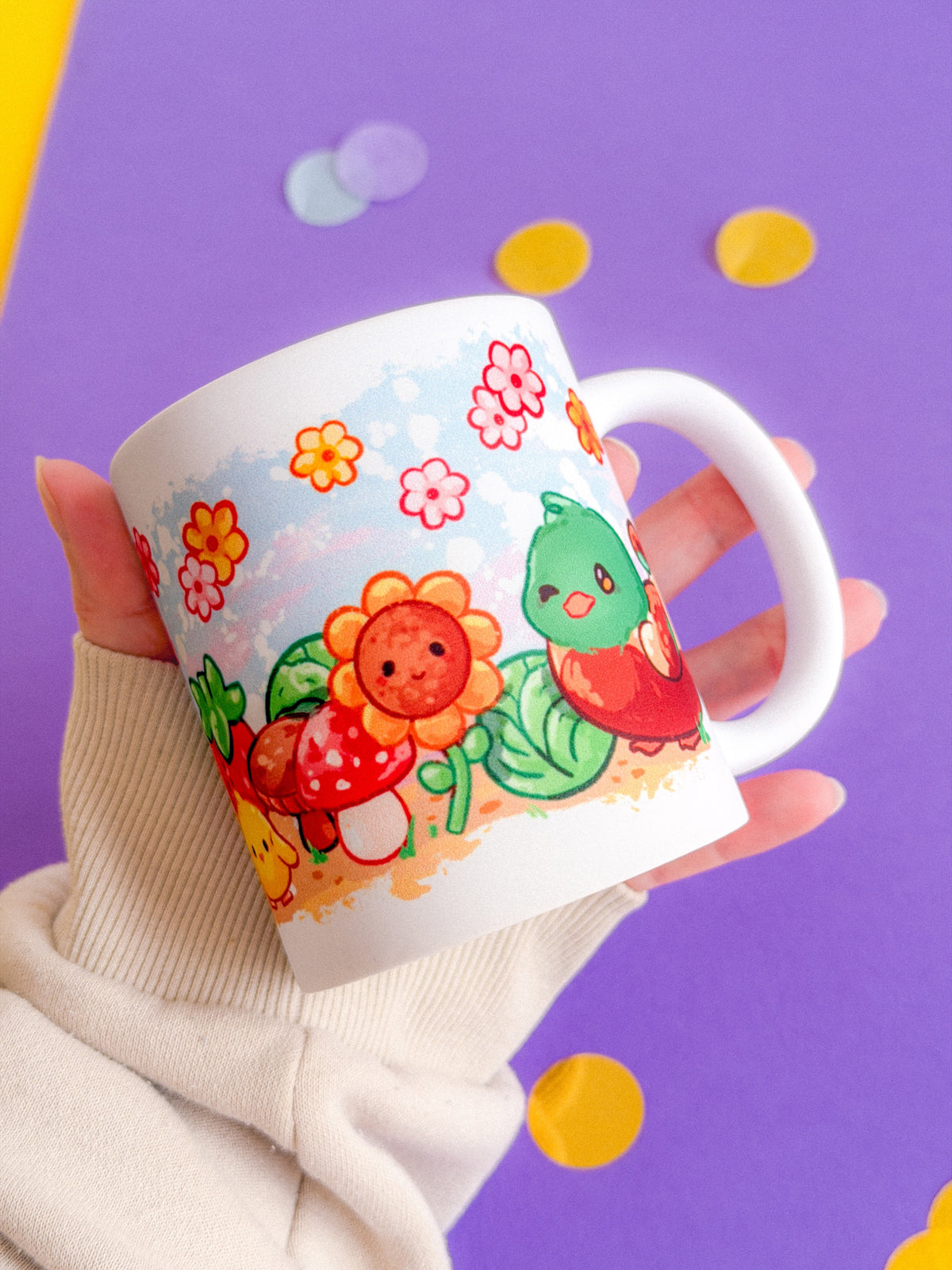 Farm Friends Handprinted Mug | Farmland Ducks & Chicken Mugs | 330ml | Matte