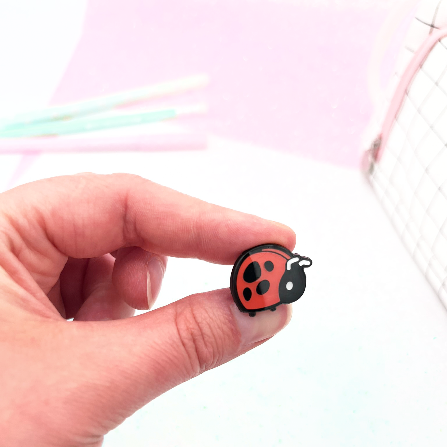 Tiny Ladybug | Mini Pin | Bug Cute Collectors Hard Enamel Pin Badge | Kawaii Aesthetic Birthday Gift for Her | Christmas Present for Him | Miamouz