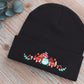 Embroidered Cozy Autumn Vibes Frog | Black Beanie | Kawaii Aesthetic Birthday Gift for Her | Christmas Present for Him | Miamouz