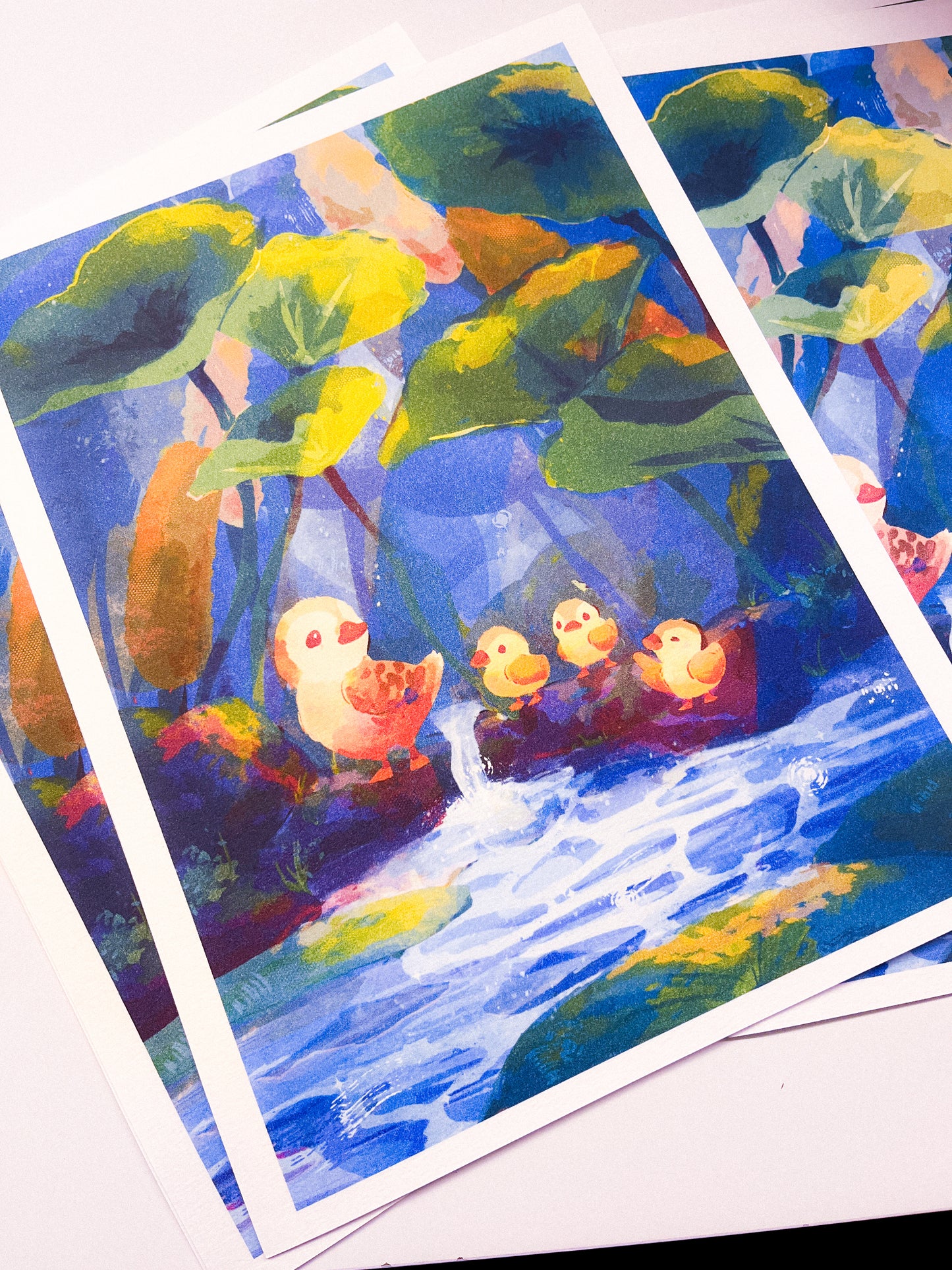 Ducking Around Art Print | 24x32cm | Water Color Paper Print | Children Room Art |  Home Decor | Wall Art | Art by Miamouz