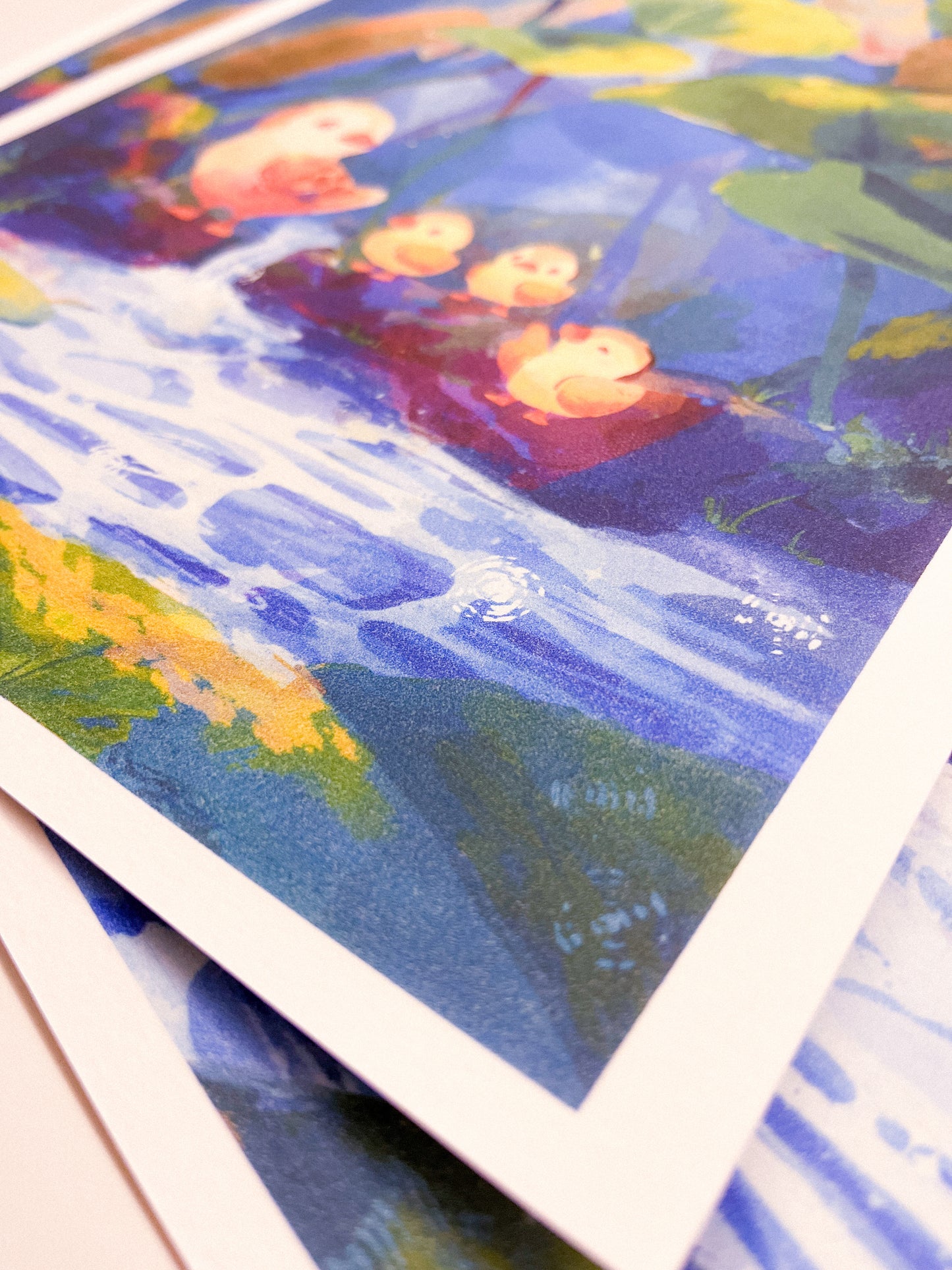 Ducking Around Art Print | 24x32cm | Water Color Paper Print | Children Room Art |  Home Decor | Wall Art | Art by Miamouz