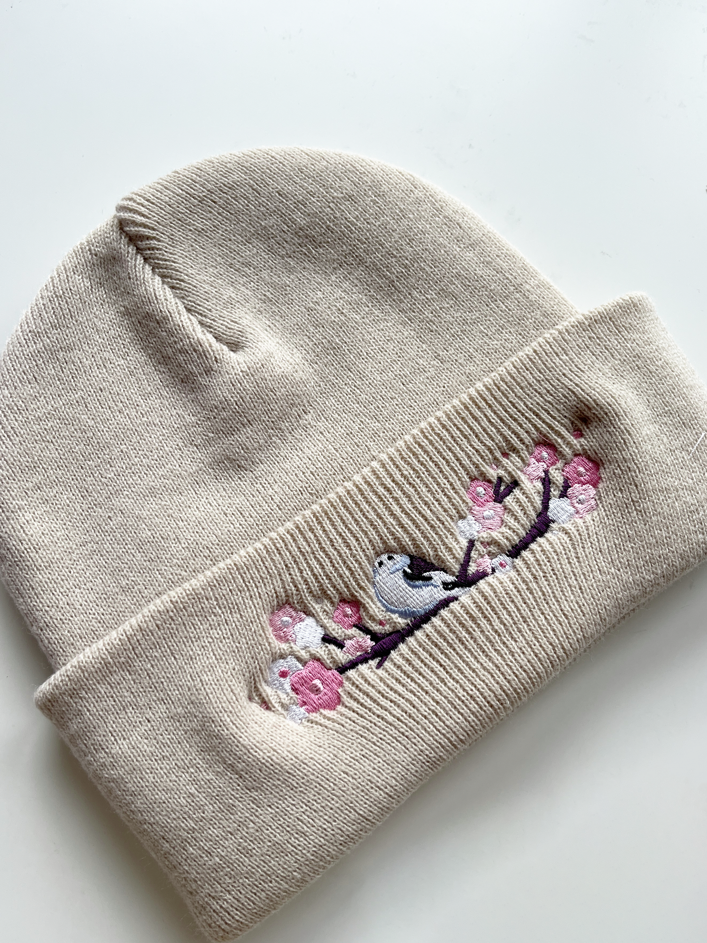 Shima Enaga Sakura Winter Hat | Almond Warm Beanie | Kawaii Aesthetic Birthday Gift for Her | Christmas Present for Him | Miamouz