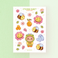 Bears and Bees | A6 Matte Sticker Sheet | Honey Stickers | Planner Stickers | Bee and Flowers Stickersheet | Vinyl Sticker Sheet