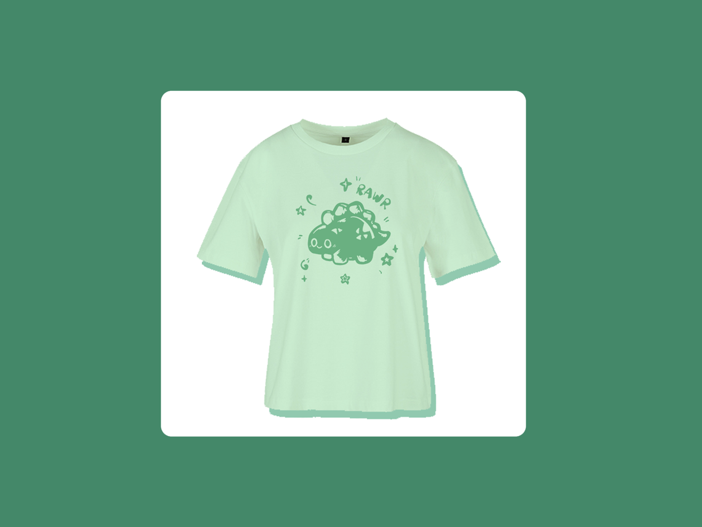 Rawr Dinosaurier T-Shirt | Übergroßer femininer Schnitt | Handbedrucktes T-Shirt | Miamouz