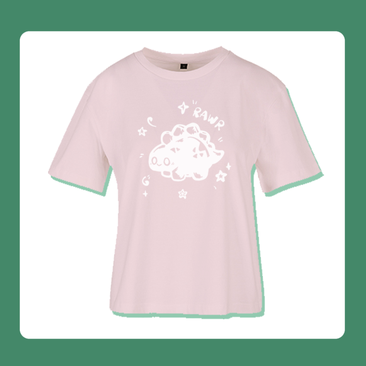 Last Pieces M & L Rawr Dinosaur T-Shirt | Oversized Feminine Cut | Handprinted Tshirt | Miamouz