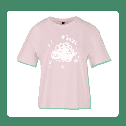 Last Pieces M & L Rawr Dinosaur T-Shirt | Oversized Feminine Cut | Handprinted Tshirt | Miamouz