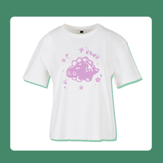 Last Piece S Rawr Dinosaur T-Shirt | Oversized Feminine Cut | Handprinted Tshirt | Miamouz