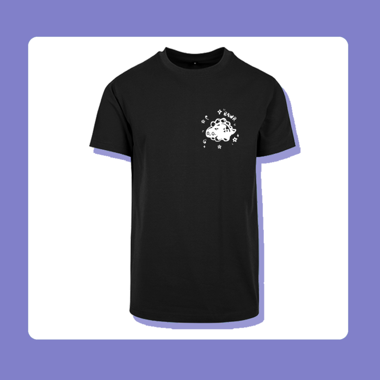Last Piece XS & S Mini Rawr Dinosaur T-Shirt | Unisex Cut | Handprinted Tshirt | Miamouz