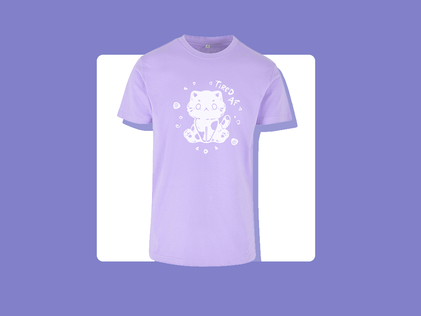 Tired AF Cat T-Shirt | Unisex Cut | Handprinted Tshirt | Miamouz