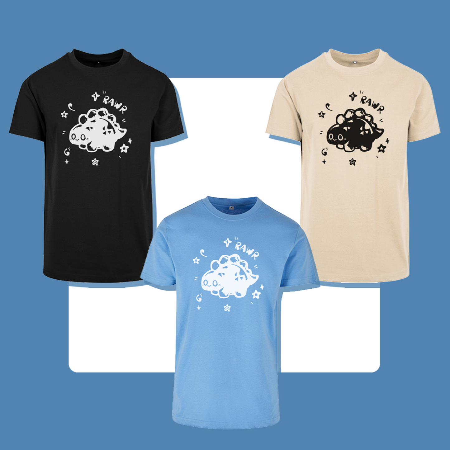 Rawr Dinosaur T-Shirt | Unisex Cut | Handprinted Tshirt | Miamouz