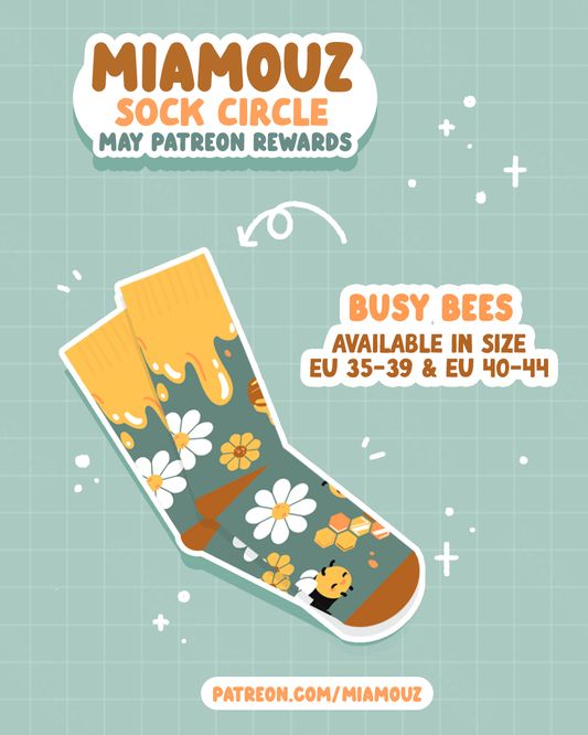 Sweet Bee Socks | Pastel Colorful Cute Funny Sock | Handmade by Artist | Kawaii Birthday Gift for Her | Christmas Present for Him (Kopie) (Kopie) (Kopie)