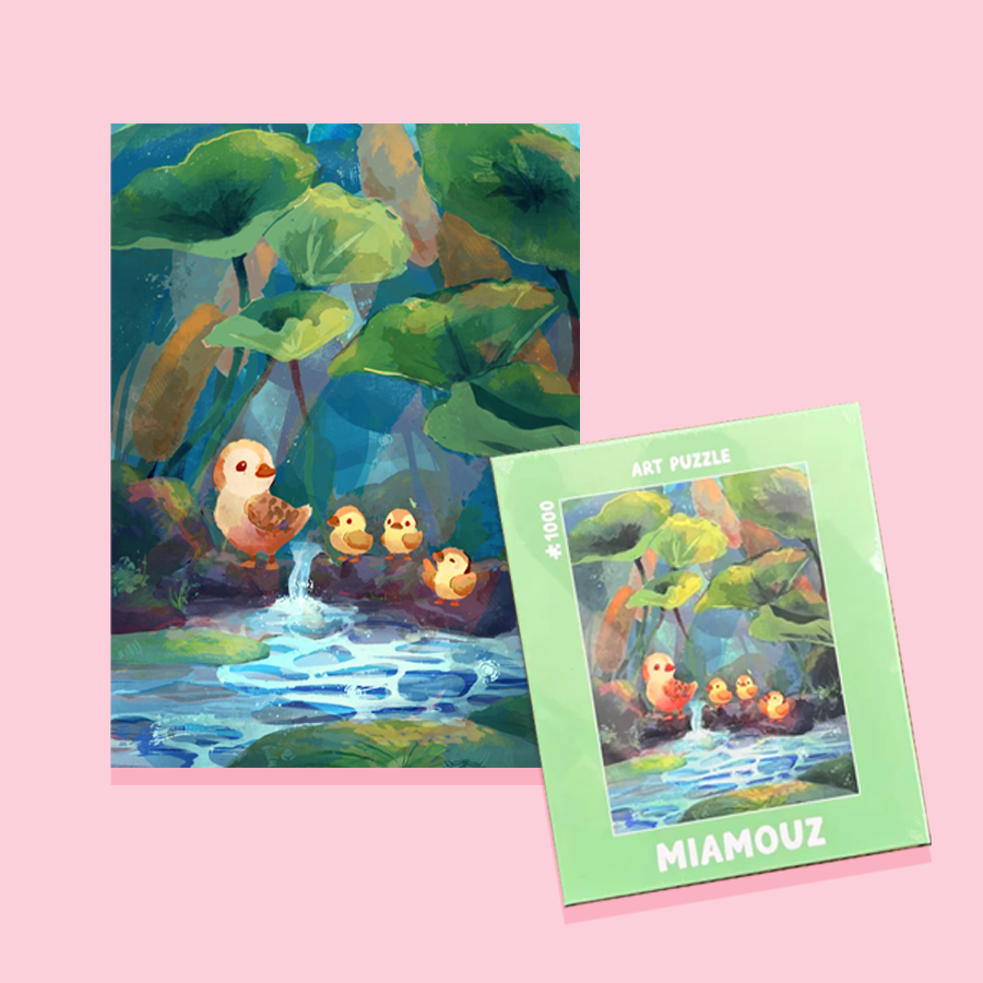 Duckling Adventure 1000 Piece Puzzle | Artist Puzzle | 70cm x 40cm