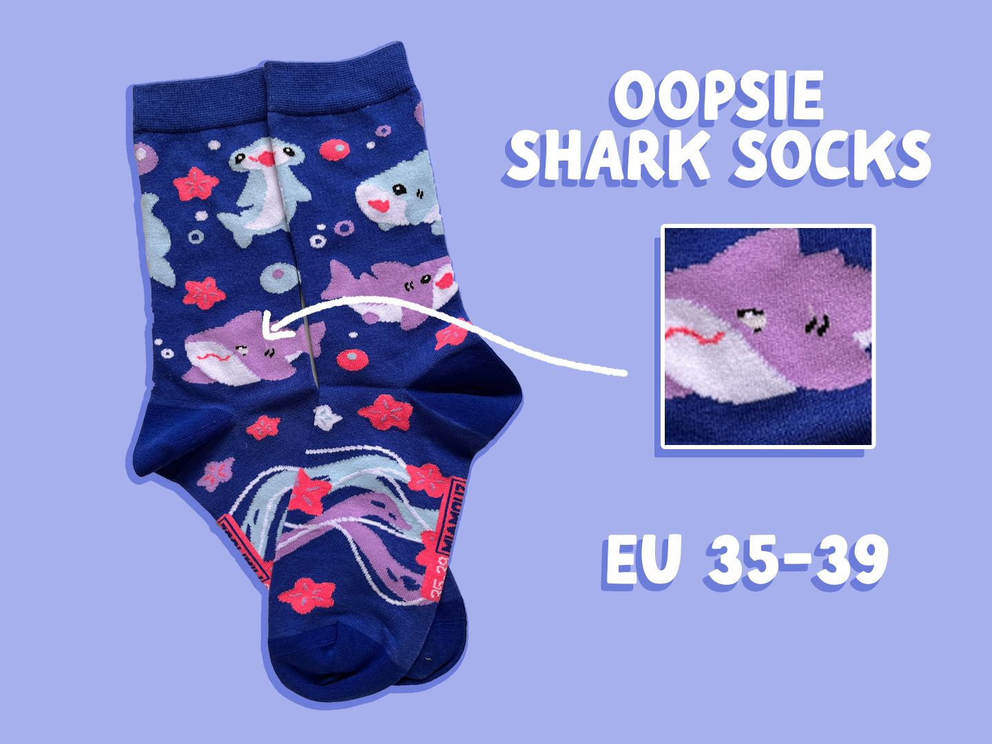 Haifischsocken Größe EU 35–39 | Oopsie & Sample Sale