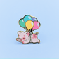 Flying Piggy Enamel Pin | Cute Pig Adventurer Hard Enamel Pin | Rainbow Art | Kawaii Aesthetic Birthday Gift | Christmas Present