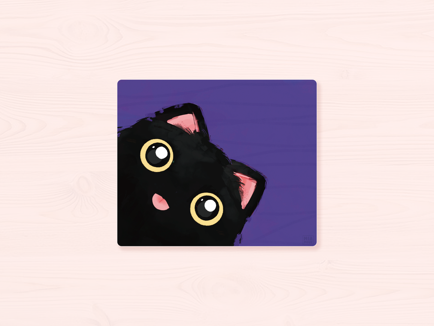 Black Blep Cat Mouse Pads | Desk Mat | Kawaii Mousepad | Play Mat | Miamouz