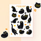 Very Vicious Voids Stickers | A6 Matte Sticker Sheet | Black Cat Sticker | Kitty Vinyl Sticker Sheet | Journaling | Children Illustration