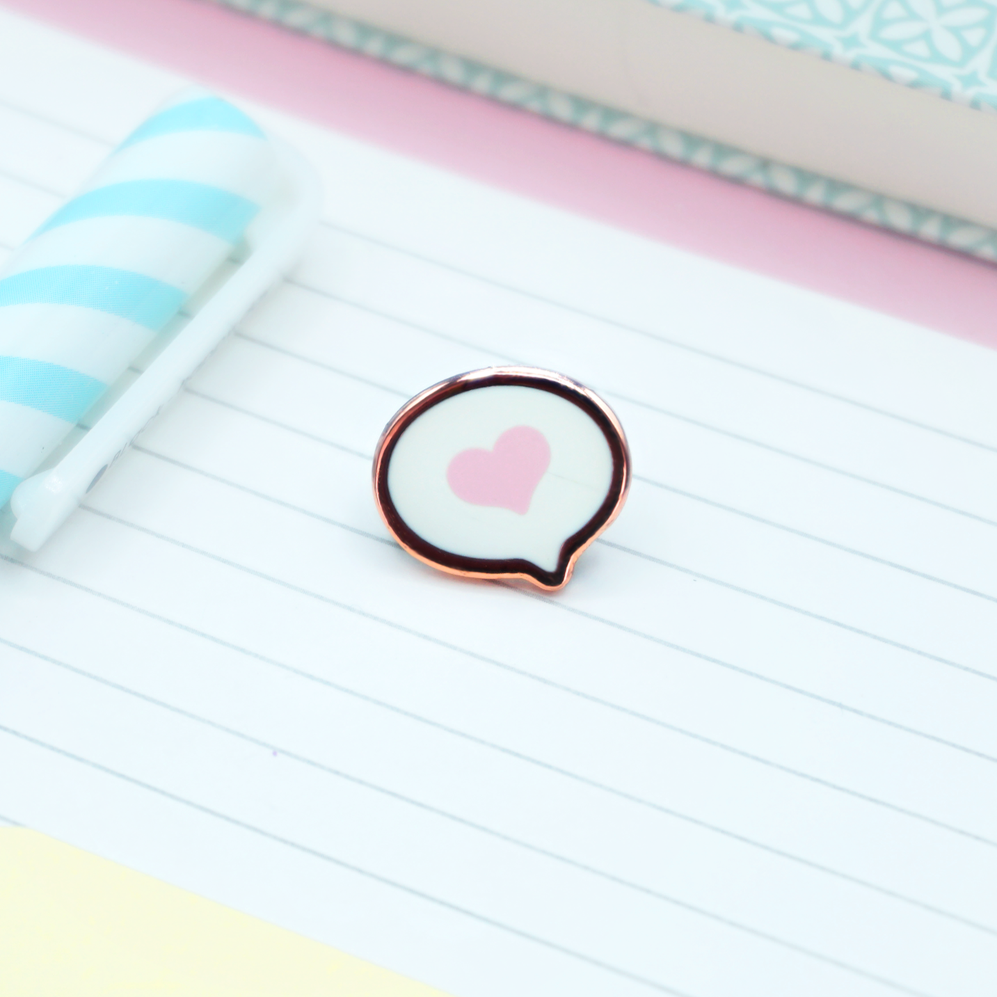 Love Heart Speech Bubble Mini Enamel Pin | Tiny Board Filler Hard Enamel Pin | Kawaii Art | Kawaii Aesthetic Birthday Gift | Christmas Present