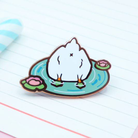 Duck Butt Duck Enamel Pin | Cute Adventurer Hard Enamel Pin | Swimming Duckling Art | Kawaii Aesthetic Birthday Gift | Christmas Present