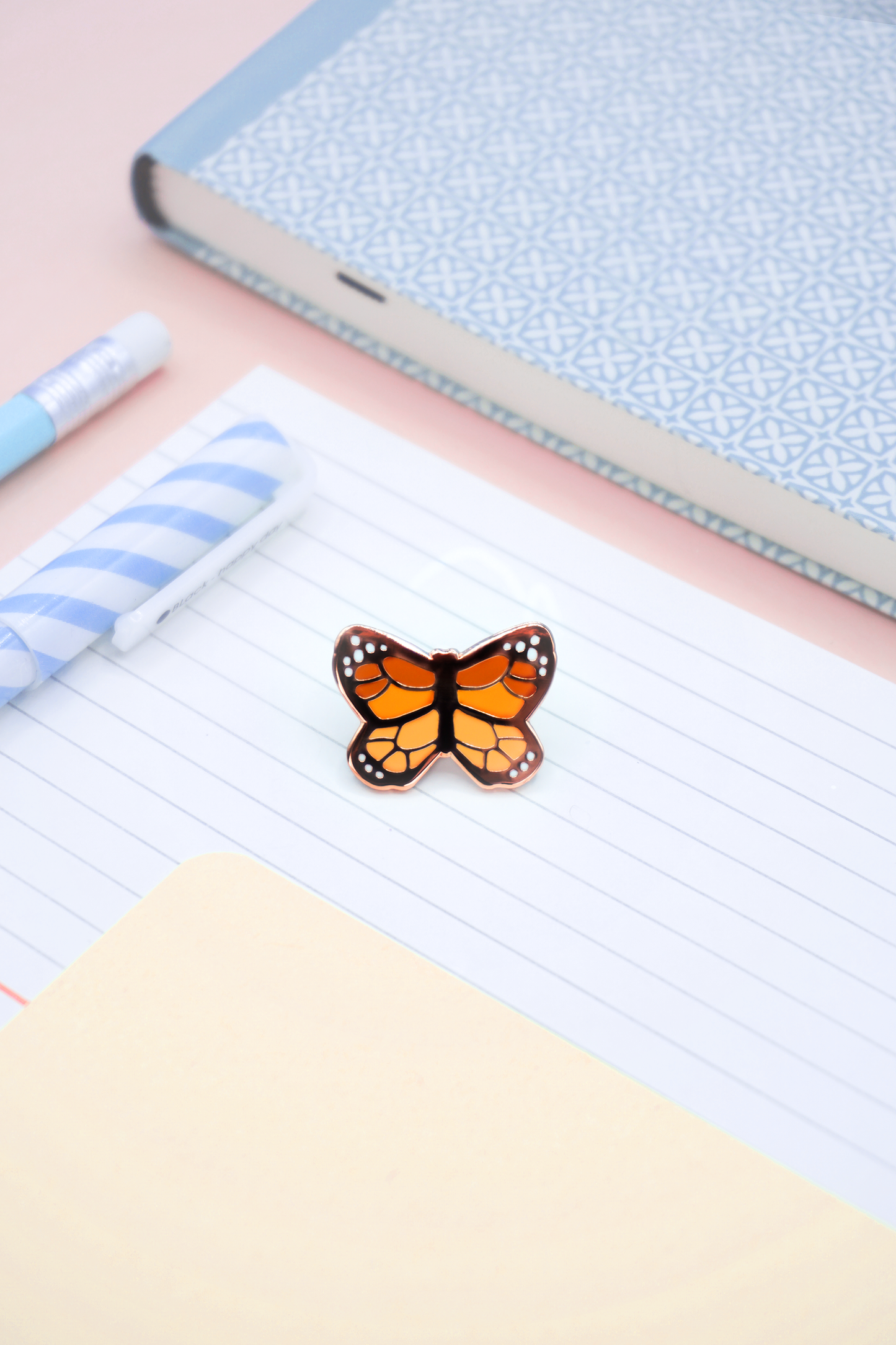 Monarch Butterfly Enamel Pin | Minimalist Hard Enamel Pin | Moth Art | Kawaii Aesthetic Birthday Gift | Christmas Present