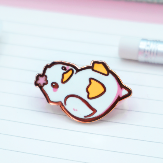 Cute Duck with Flower Enamel Pin | Cute Adventurer Hard Enamel Pin | Duckling Art | Kawaii Aesthetic Birthday Gift | Christmas Present