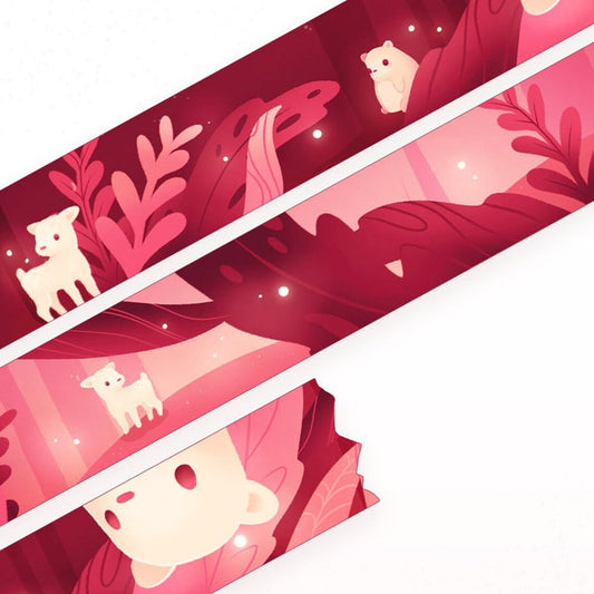 Bär &amp; Zauberwald | 10 m x 15 mm Rolle | Gemütlicher Planer | Künstler-Klebeband | Dekoratives Planerband für den Herbst | Kawaii-Kalender, Tagebuch, Briefpapier