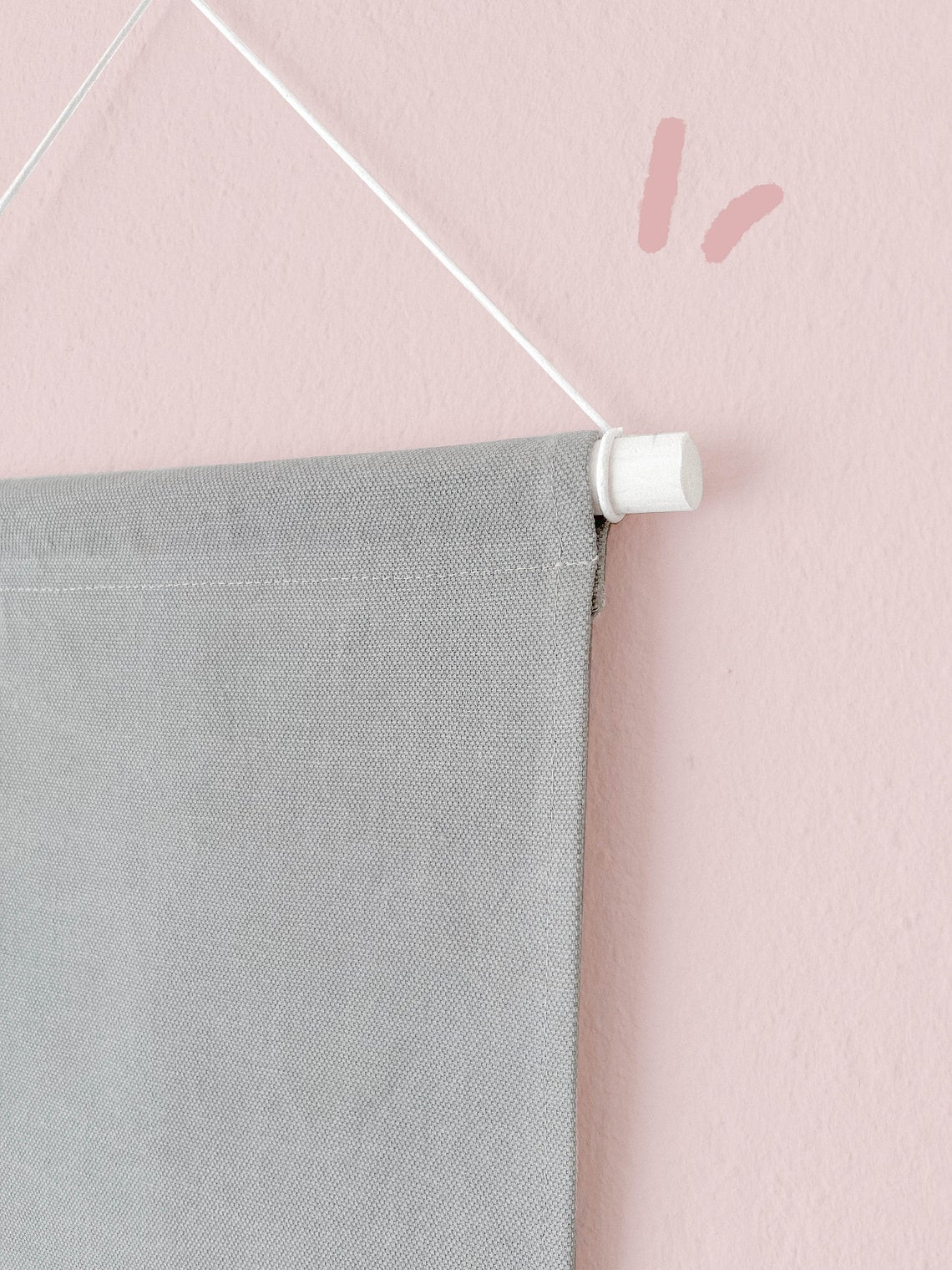 Cute Cotton Pin Banner | XL 25cm x 40cm | Handmade in Germany | Grey Canvas Fabric | Classic Pin Display
