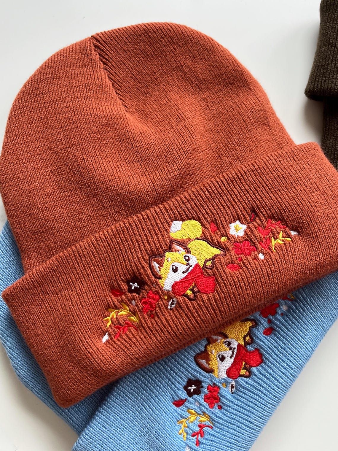 Foxy Fall Winter Hat | Rust Brown Warm Beanie | Fox Kawaii Aesthetic Birthday Gift for Her | Christmas Present for Him | Miamouz