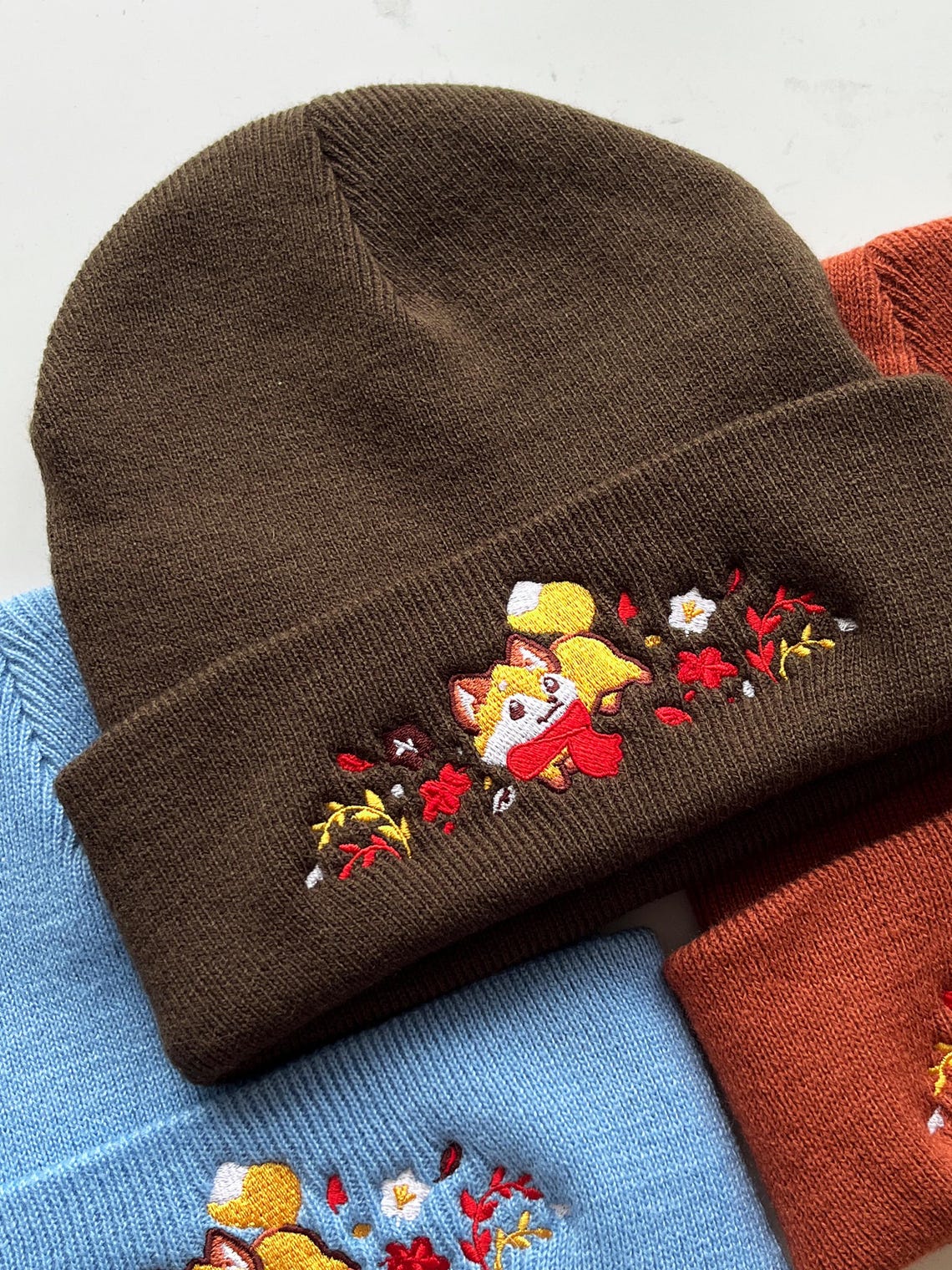 Foxy Fall Winter Hat | Chocolate Brown Warm Beanie | Fox Kawaii Aesthetic Birthday Gift for Her | Christmas Present for Him | Miamouz